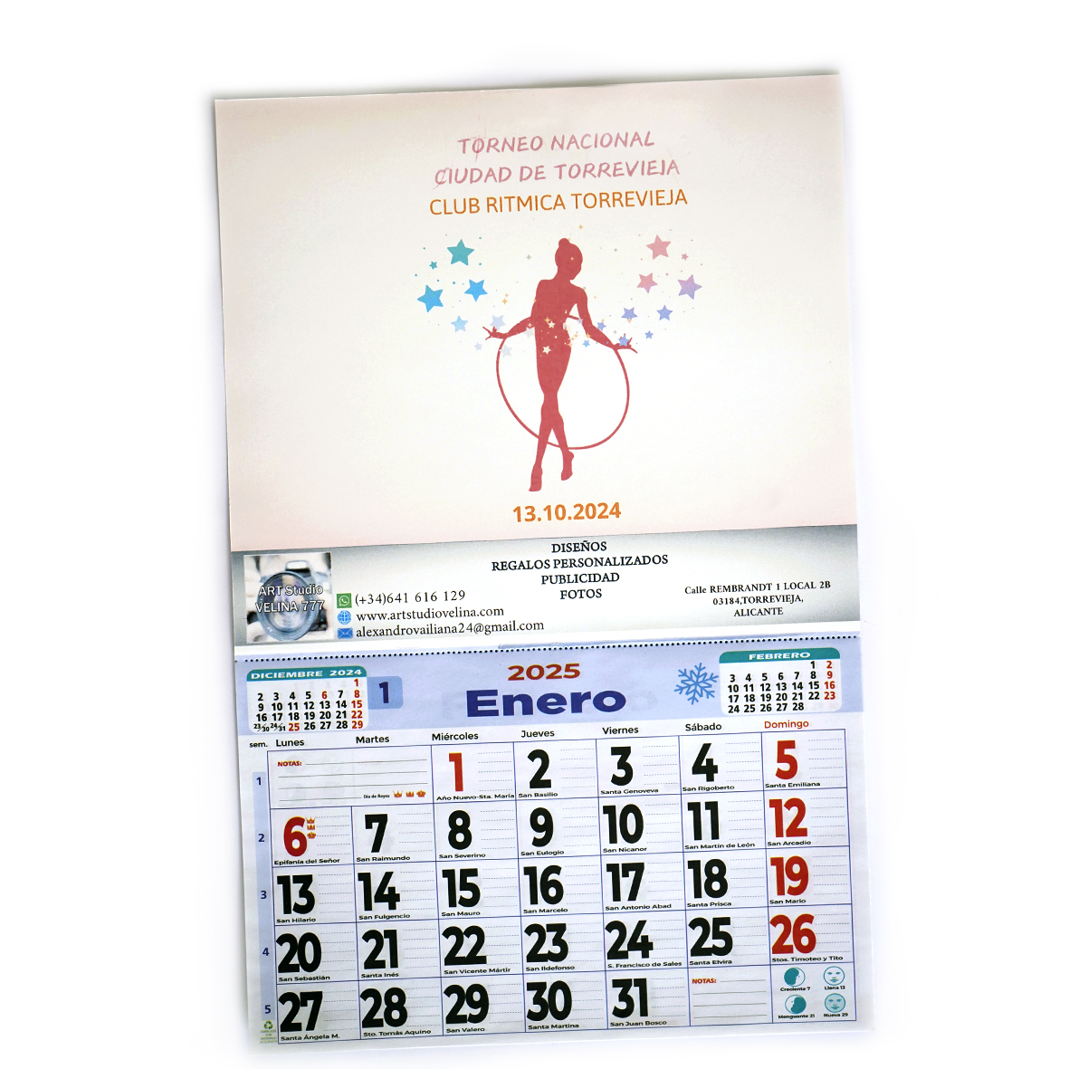Calendarios de pared personalizados con faldilla con logotipo o foto (1)