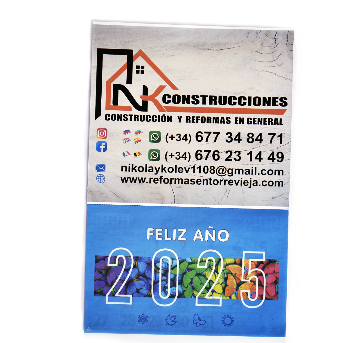 Calendarios de pared personalizados con faldilla con logotipo o foto (2)